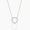 925 Sterling Silver Circle Diamond Necklace