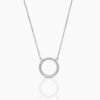 925 Sterling Silver Circle Diamond Necklace - Image 3