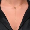 Lariat necklace featuring two premium CZ diamond stones