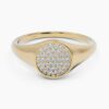 925 Sterling Silver Circle Pave Diamond Signet Ring