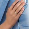 925 Sterling Silver Circle Pave Diamond Signet Ring - Image 3