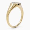 925 Sterling Silver Circle Pave Diamond Signet Ring - Image 4