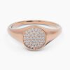 925 Sterling Silver Circle Pave Diamond Signet Ring - Image 8