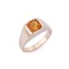 Citrine ring featuring a cushion-cut premium CZ stone