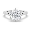 925 Sterling Silver Classic Cathedral Style Round Diamond Engagement Ring