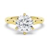 925 Sterling Silver Classic Cathedral Style Round Diamond Engagement Ring - Image 2