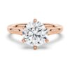 925 Sterling Silver Classic Cathedral Style Round Diamond Engagement Ring - Image 3