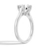 925 Sterling Silver Classic Cathedral Style Round Diamond Engagement Ring - Image 4