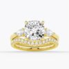 925 Sterling Silver Classic Cushion Cut Three Stone Diamond Engagement Ring - Image 16