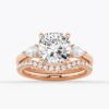 925 Sterling Silver Classic Cushion Cut Three Stone Diamond Engagement Ring - Image 17