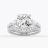 925 Sterling Silver Classic Cushion Cut Three Stone Diamond Engagement Ring - Image 18