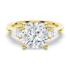 925 Sterling Silver Classic Cushion Cut Three Stone Diamond Engagement Ring - Image 2