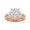 925 Sterling Silver Classic Cushion Cut Three Stone Diamond Engagement Ring - Image 23