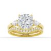 925 Sterling Silver Classic Cushion Cut Three Stone Diamond Engagement Ring - Image 24