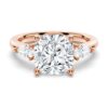 925 Sterling Silver Classic Cushion Cut Three Stone Diamond Engagement Ring - Image 3