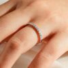 925 Sterling Silver Classic French Pave Diamond Anniversary Band - Image 16