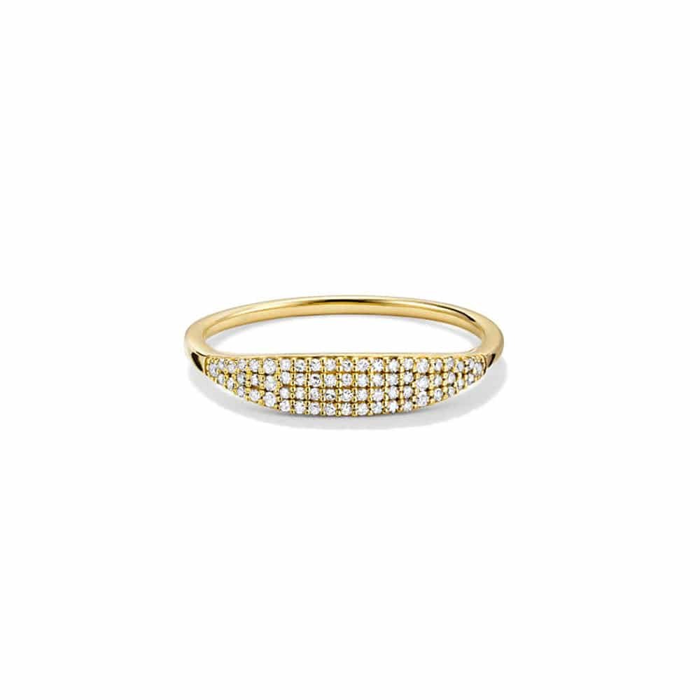 925 Sterling Silver Classic Pave Diamond Signet Ring