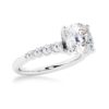 925 Sterling Silver Classic Shared Prong Cushion Cut Diamond Engagement Ring - Image 4
