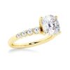 925 Sterling Silver Classic Shared Prong Cushion Cut Diamond Engagement Ring - Image 7