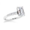 925 Sterling Silver Classic Shared Prong Emerald Cut Diamond Engagement Ring - Image 4