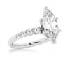 925 Sterling Silver Classic Shared Prong Marquise Cut Diamond Engagement Ring - Image 4
