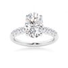 925 Sterling Silver Classic Shared Prong Oval Cut Diamond Engagement Ring
