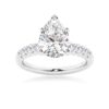 925 Sterling Silver Classic Shared Prong Pear Shaped Diamond Engagement Ring