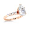 925 Sterling Silver Classic Shared Prong Pear Shaped Diamond Engagement Ring - Image 10