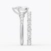 925 Sterling Silver Classic Shared Prong Pear Shaped Diamond Engagement Ring - Image 13