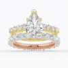 925 Sterling Silver Classic Shared Prong Pear Shaped Diamond Engagement Ring - Image 16