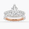 925 Sterling Silver Classic Shared Prong Pear Shaped Diamond Engagement Ring - Image 18