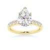 925 Sterling Silver Classic Shared Prong Pear Shaped Diamond Engagement Ring - Image 2