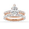 925 Sterling Silver Classic Shared Prong Pear Shaped Diamond Engagement Ring - Image 23