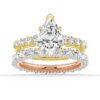 925 Sterling Silver Classic Shared Prong Pear Shaped Diamond Engagement Ring - Image 24