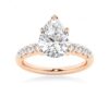 925 Sterling Silver Classic Shared Prong Pear Shaped Diamond Engagement Ring - Image 3