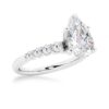 925 Sterling Silver Classic Shared Prong Pear Shaped Diamond Engagement Ring - Image 4