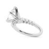 925 Sterling Silver Classic Shared Prong Pear Shaped Diamond Engagement Ring - Image 5