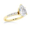 925 Sterling Silver Classic Shared Prong Pear Shaped Diamond Engagement Ring - Image 7