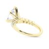 925 Sterling Silver Classic Shared Prong Pear Shaped Diamond Engagement Ring - Image 8