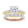 925 Sterling Silver Classic Shared Prong Round Cut Diamond Engagement Ring - Image 18