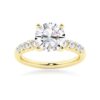 925 Sterling Silver Classic Shared Prong Round Cut Diamond Engagement Ring - Image 2