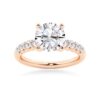 925 Sterling Silver Classic Shared Prong Round Cut Diamond Engagement Ring - Image 3