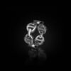 Classic ring design with broad links and a polished finish