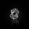 Bold tri link ring featuring a simple, distinctive sterling silver form