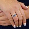 Gold-plated ring featuring premium CZ diamond-inspired stones
