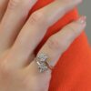 925 Sterling Silver Clover Diamond Ring - Image 2