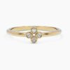 925 Sterling Silver Clover Flower Diamond Ring