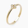 925 Sterling Silver Clover Flower Diamond Ring - Image 2