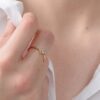 925 Sterling Silver Clover Flower Diamond Ring - Image 3
