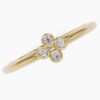 925 Sterling Silver Clover Flower Diamond Ring - Image 4